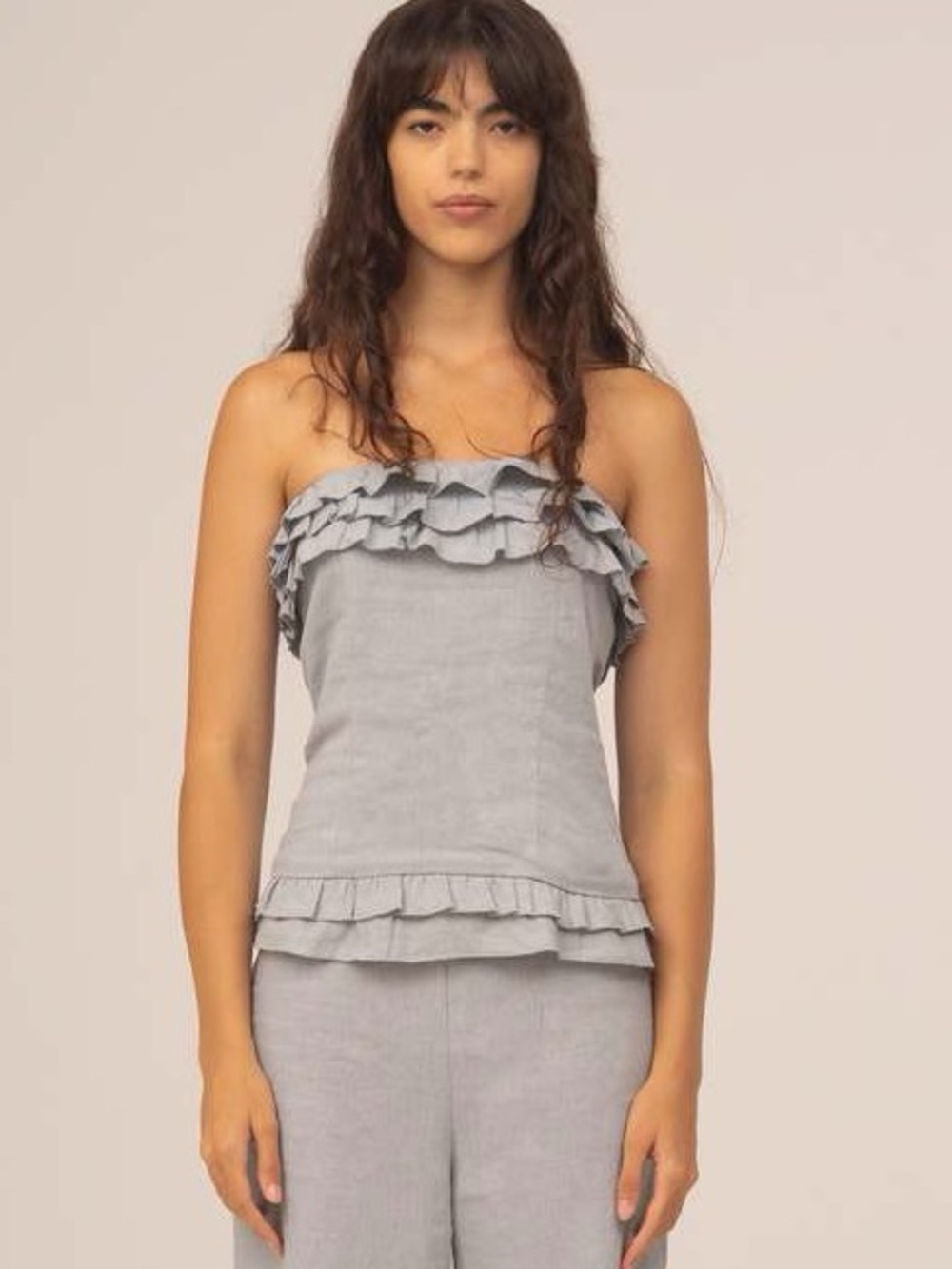 Carmen Says Noctis Fringe Top in Sky Blue Size XS